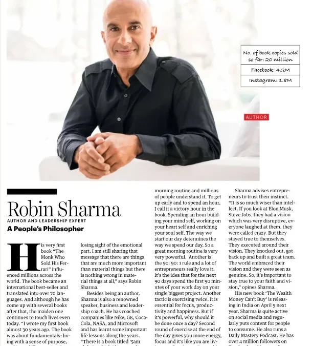 Robin Sharma the international bestselling author’s India tour