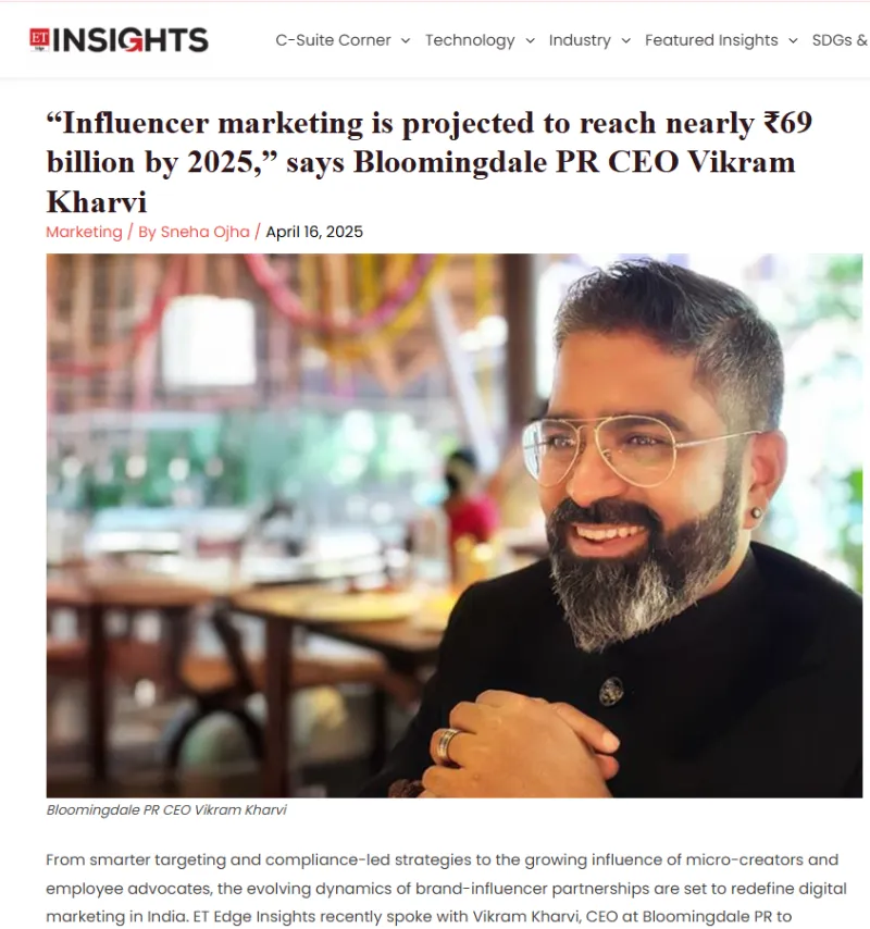 Influencer marketing is projected to reach nearly ₹69 billion by 2025 | BloomingdalePR