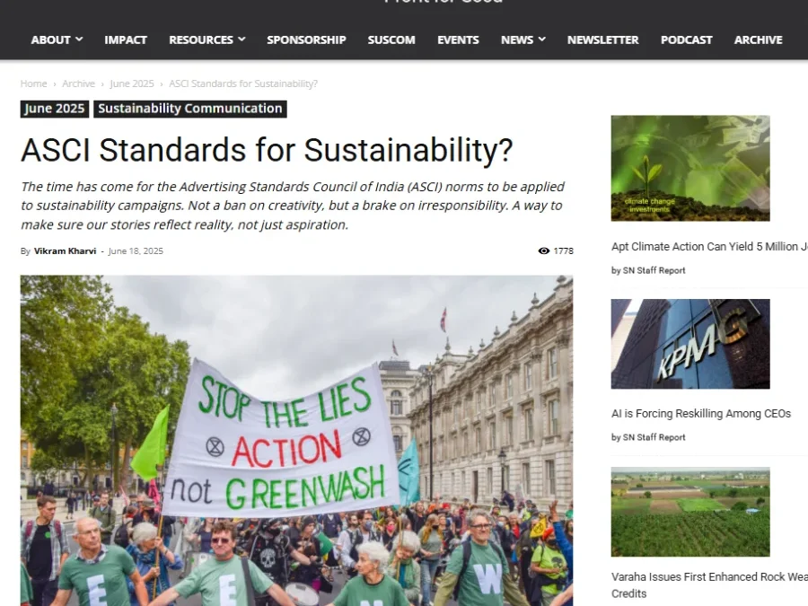 ASCI Standards for Sustainability?
