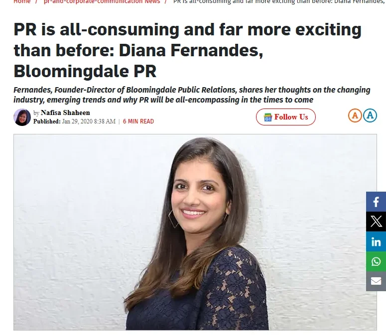 PR is all consuming and far more exciting than before Diana Fernandes BloomingdalePR